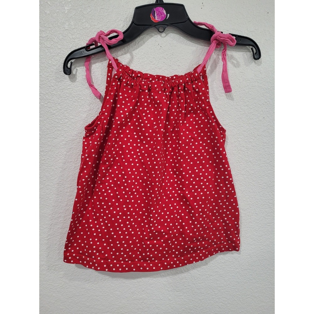 Hanna Andersson Girls Red Polka Dot Tie Strap Tank Top Size 4-5 Kids #7